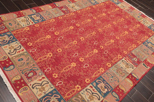 5'10" x 8'10" Hand Knotted 100% Wool Reversible Oriental Area Rug Red - Oriental Rug Of Houston