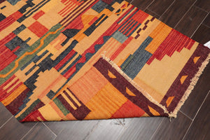 4' x 6'3" Hand Woven Wool Turkish Kilim Flatweave Area Rug Contemporary - Oriental Rug Of Houston