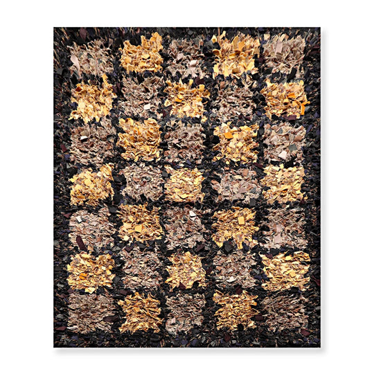 4x6 Black Vintage 70s Handmade in USA Cotton Hippie Funky Shag Area Rug