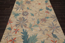 5x8 Beige Handmade Wool Loop Pile Floral Traditional Oriental Area Rug - Oriental Rug Of Houston
