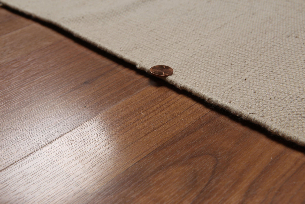 4' x 6' Handmade 100% wool Printed Dhurry area rug 4x6 Beige - Oriental Rug Of Houston