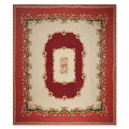 11'10" x 13'5" Hand Woven French Aubusson 100% Wool Area Rug Beige