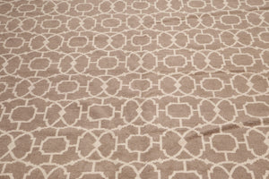8' x 10' Hand Knotted Turkish Weave 100% wool area rug Taupe 8x10