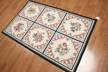 4x6 Ivory Hand Woven Needlepoint Aubusson 100% Wool Traditional Oriental Area Rug