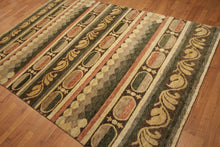 6x9 Rust Tibetan Hand Knotted antique finished Wool Modern Area Rug - Oriental Rug Of Houston