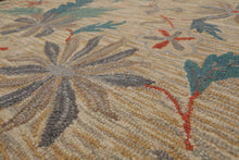5x8 Beige Handmade Wool Loop Pile Floral Traditional Oriental Area Rug - Oriental Rug Of Houston