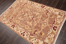 3'10" x 5'10" Hand Knotted Wool High Low Pile Area Rug Brown - Oriental Rug Of Houston