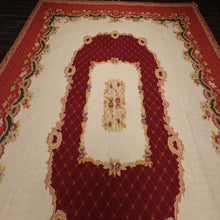 11'10" x 13'5" Hand Woven French Aubusson 100% Wool Area Rug Beige - Oriental Rug Of Houston