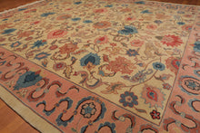 7'10"x9'8' Beige Pink Blue, Tan, Rose, Multi Color Hand-Knotted Oriental Area Rug 100% Wool  Traditional Persian Oriental Rug