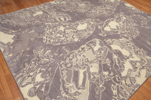 8' x 10' Modern 100% Wool Oriental Area rug Gray