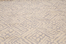6' x 9' Hand Knotted Geometric Pattern 100% Wool Area rug Beige - Oriental Rug Of Houston