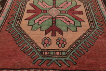 3'8" x 8'11" Hand Knotted 100% Wool Antique Caucasian Runner Area Rug Rust