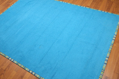 5' x 8' Handmade Coastal Mediterranean Blue Area rug Blue - Oriental Rug Of Houston