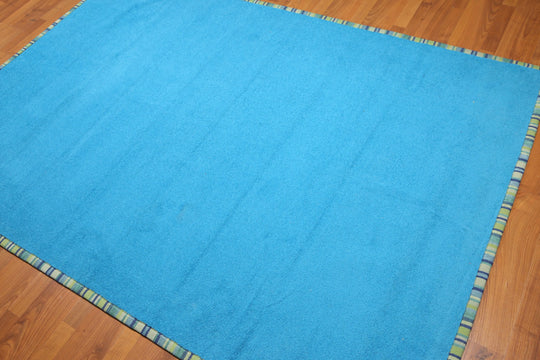 5' x 8' Handmade Coastal Mediterranean Blue Area rug Blue