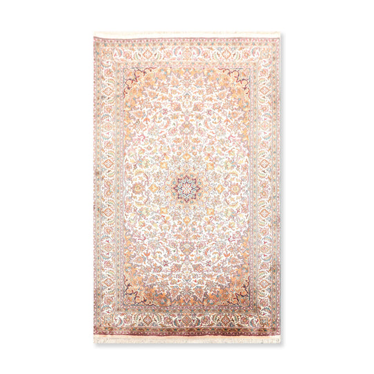 Persian Oriental Area Rug Hand Knotted 100% Silk Traditional Kashan 400 KPSI (3'2"x5')
