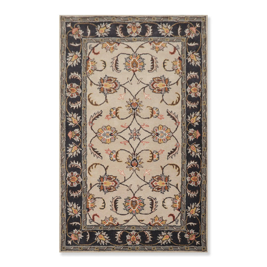 5' x 8' Handmade 100% Wool Traditional Oriental Area Rug Beige