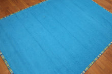 5' x 8' Handmade Coastal Mediterranean Blue Area rug Blue - Oriental Rug Of Houston