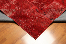 8'x10' Hand Knotted Wool Turkish Oriental over-dyed patchwork Area Rug 8x10 Red