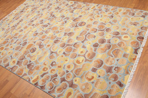 6' x 9' Designer Hand Knotted Modern 100% Wool Area rug Aqua - Oriental Rug Of Houston