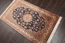 Persian Oriental Area Rug Hand Knotted 100% Silk Traditional Kashan 400 KPSI (2'6"x4') - Oriental Rug Of Houston