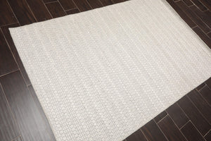 Multi Size Off White, Gray Hand Woven 100% Wool Flatweave Traditional Oriental Area Rug - Oriental Rug Of Houston