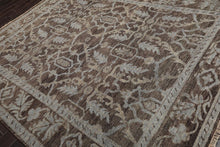 8x10 Grayish Brown, SlateHand Knotted Grass 100% Wool Oushak Traditional Oriental Area Rug