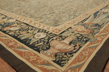 5'7" x 8' Hand woven Wool 300KPSI S. Fine French Needlepoint Tapestry Rug Green - Oriental Rug Of Houston