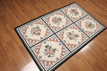 4x6 Ivory Hand Woven Needlepoint Aubusson 100% Wool Traditional Oriental Area Rug - Oriental Rug Of Houston