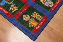 5'6"x7'6" Blue Red Green, Multi Color Machine-Made Full Pile  Nylon Novelty Oriental Rug