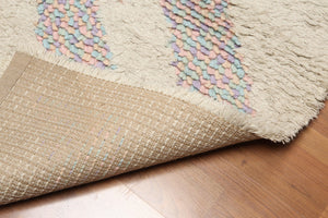 4' x 6' Handmade Shaggy 100% wool thick dense pile area rug Beige - Oriental Rug Of Houston