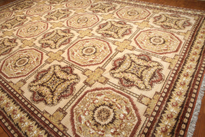 12' x 18' Hand knotted French Savonnerie Area Rug Wool full pile 12x18 Beige - Oriental Rug Of Houston