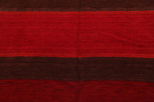 9'3" x 11'10" Hand Knotted 100% Wool Designer Oriental Area Rug Contemporary Red - Oriental Rug Of Houston