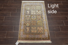 Persian Oriental Area Rug Hand Knotted 100% Silk Traditional Dabba Box 400 KPSI (2'6"x4') - Oriental Rug Of Houston