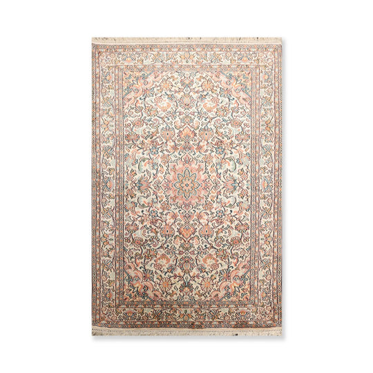 Persian Oriental Area Rug Hand Knotted 100% Silk Traditional Kashan 400 KPSI (2'8"x4'2")