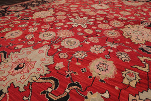 7'10" x 10' Hand Knotted Reversible Heriz Wool Area Rug Red
