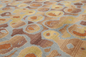 6' x 9' Designer Hand Knotted Modern 100% Wool Area rug Aqua - Oriental Rug Of Houston