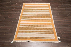 6' x 9' Hand Knotted 100% Wool high Low Pile Modern Area Rug - Oriental Rug Of Houston