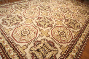 12' x 18' Hand knotted French Savonnerie Area Rug Wool full pile 12x18 Beige - Oriental Rug Of Houston