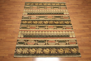 6' x 9' Tibetan Hand Knotted antique finished Wool Area Rug Modern 6 x 9 ft Rust
