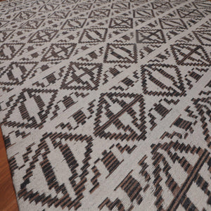 5' x 7' Handmade Geometric Graphic Wool Modern Flatweave Area Rug Beige - Oriental Rug Of Houston