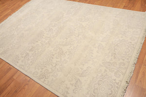 6' x 9' Hand Knotted Floral Traditional Oriental Wool Area rug Beige - Oriental Rug Of Houston