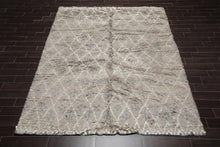 8’2" x 10’4" Hand Knotted 100% Wool Plus Pile Moroccan Area Rug Gray - Oriental Rug Of Houston