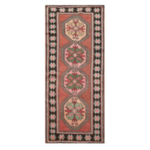 3'8" x 8'11" Hand Knotted 100% Wool Antique Caucasian Runner Area Rug Rust - Oriental Rug Of Houston